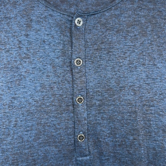John Varvatos Dark Blue Pacific Bleeker Henley 100% Linen Size XL EUC #7281 - Picture 4 of 6